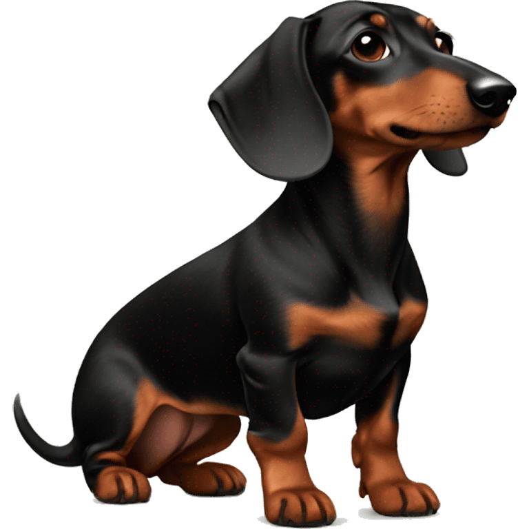 Standard Dachshund black and brown  emoji