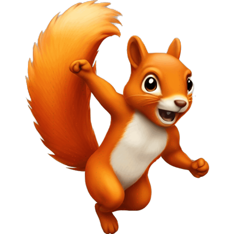 jumping orange burnt squirrel emoji