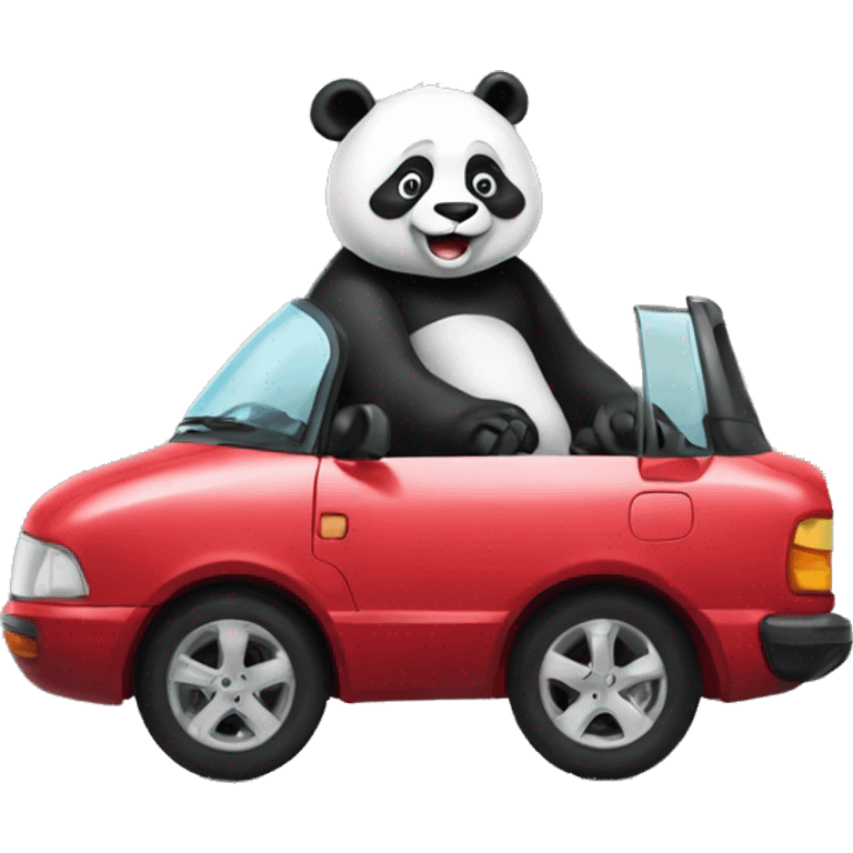 Panda on car emoji