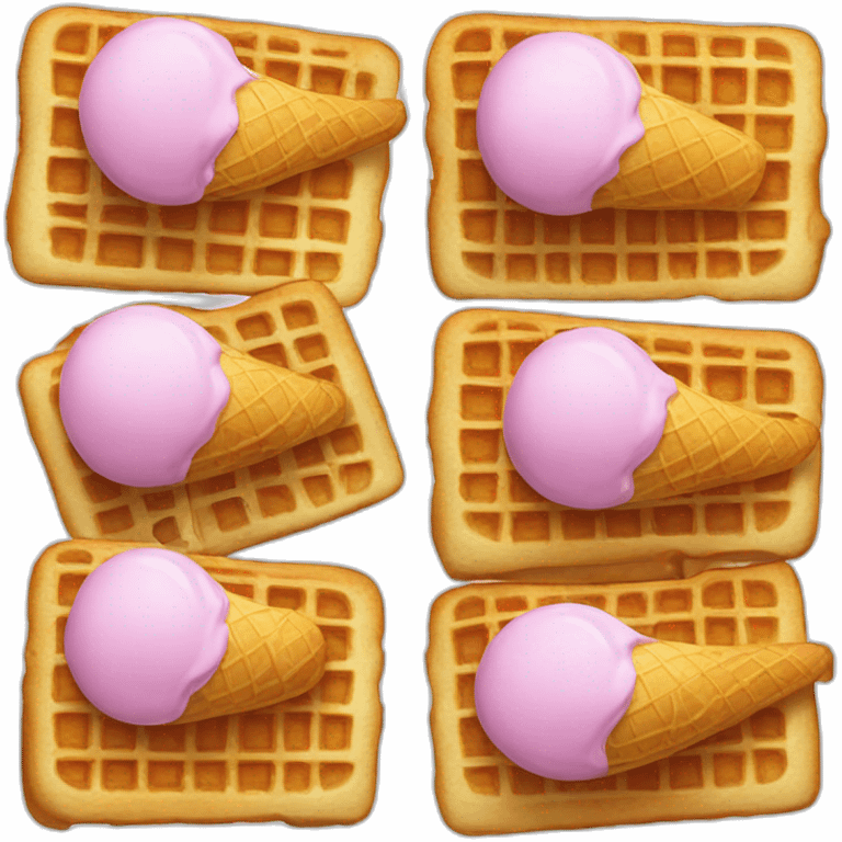 Ice cream on waffle  emoji