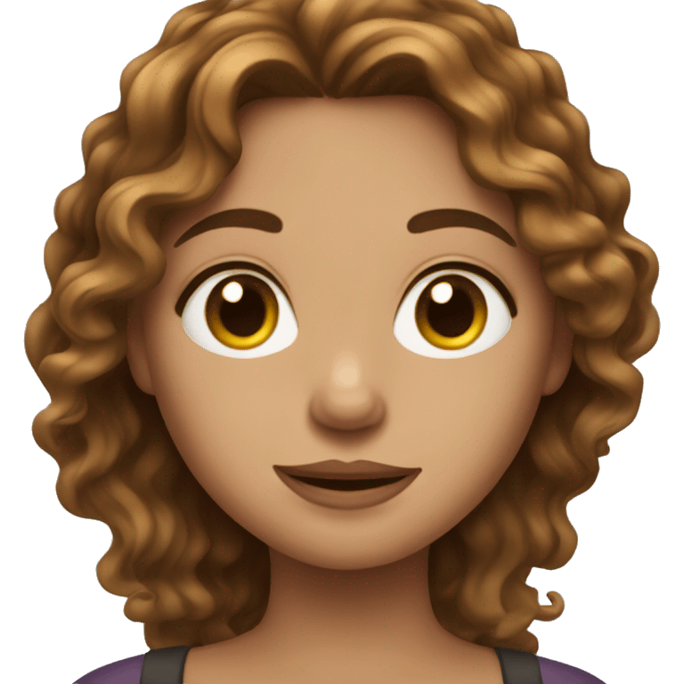 brown wavy hair girl emoji