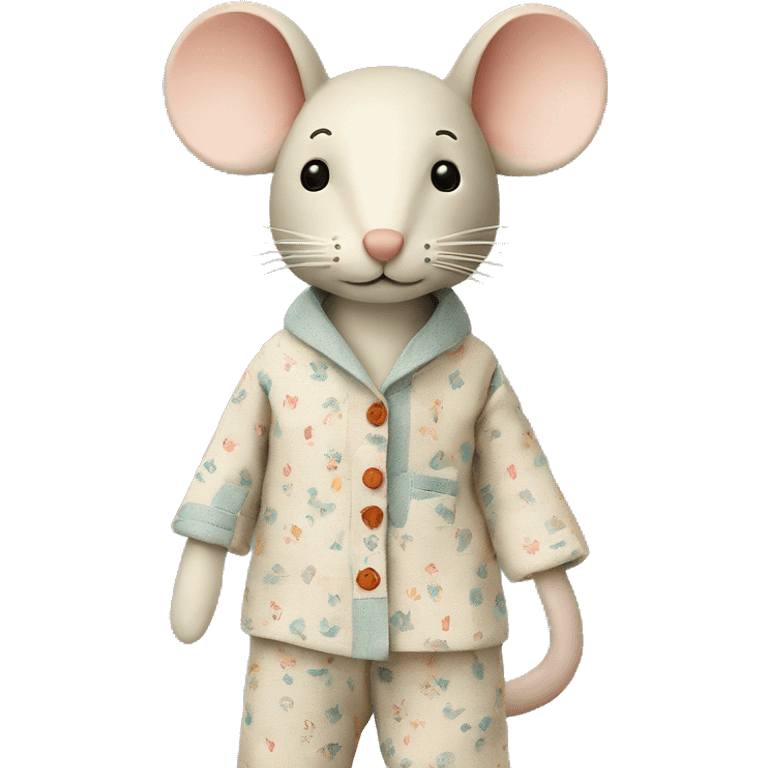 maileg fabric mouse in pajamas emoji