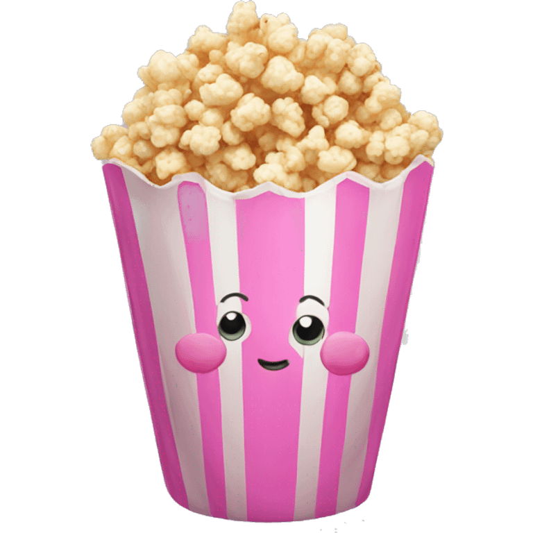 Pink popcorn emoji