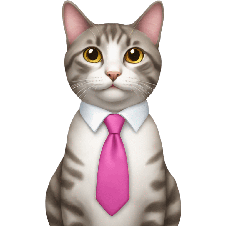 Cat with pink tie  emoji