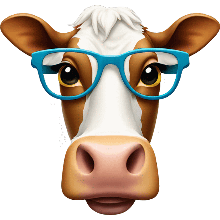 Cow with chicken glasses  emoji