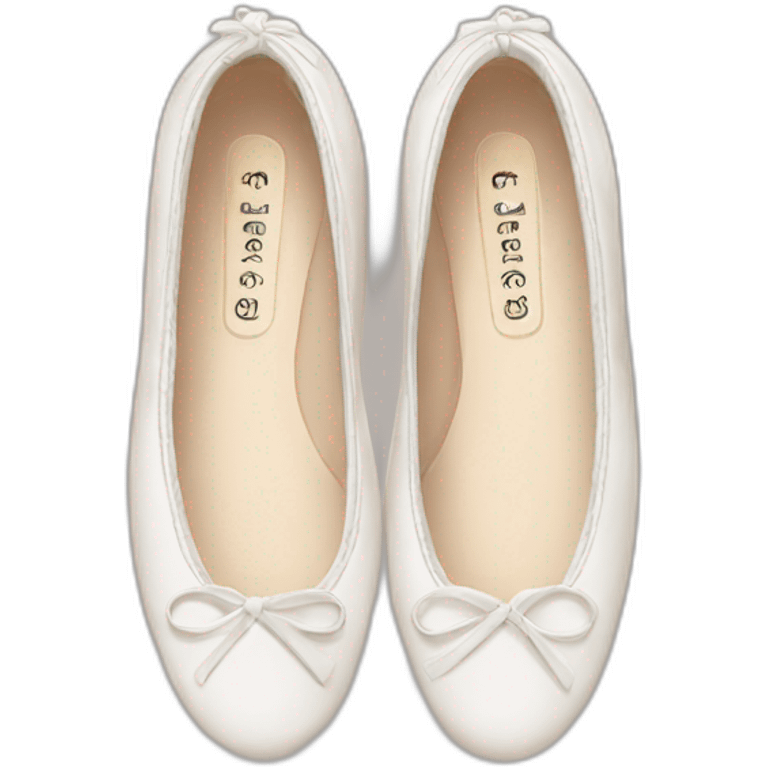 Flat ballet shoes Chanel  white emoji