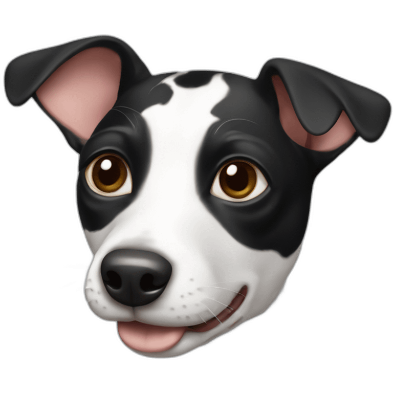 rat terrier colored like a black and white cow emoji