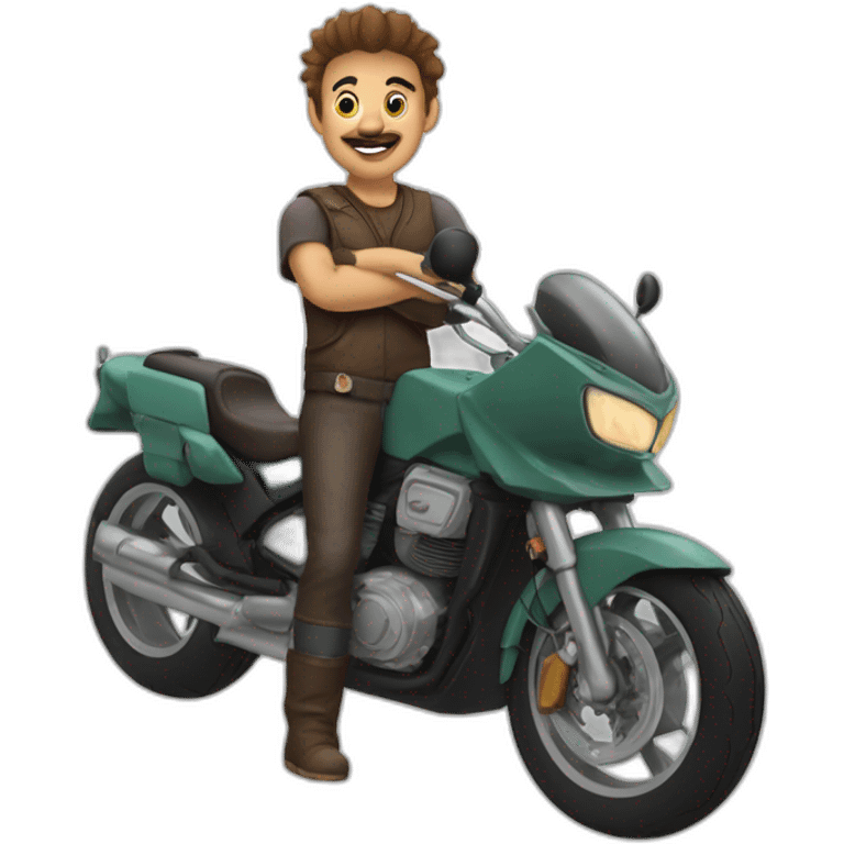 Brun Obélix moto emoji