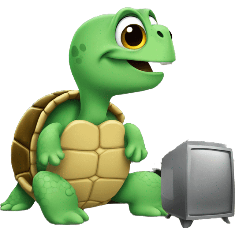 Turtle watching tv  emoji