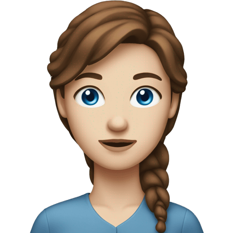 a lady with white skin blue eyes and brown hair emoji