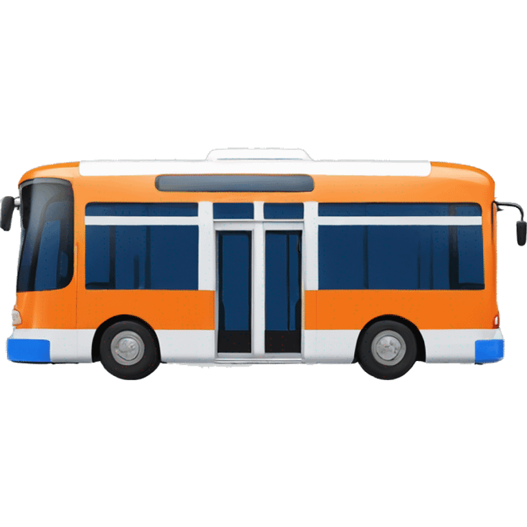 Blue orange white open air trolley bus side profile  emoji