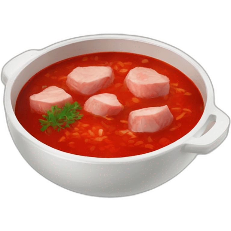 Ukrainian Borsch with pork fat emoji