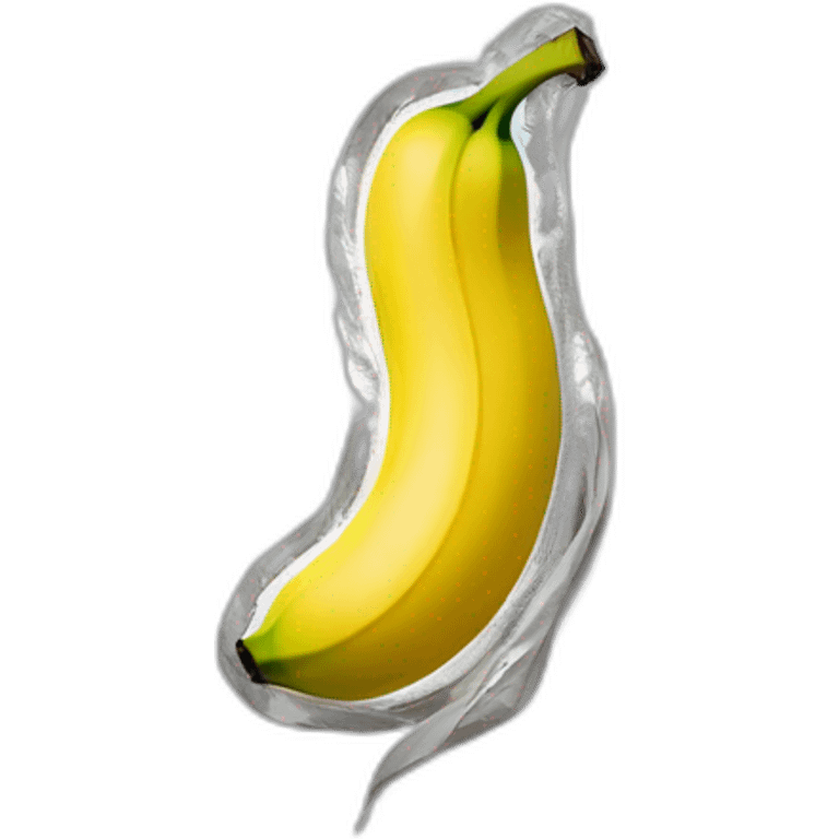 Banana cattelan with silver tape emoji