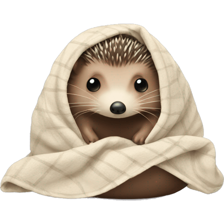 Hedgehog in blanket emoji