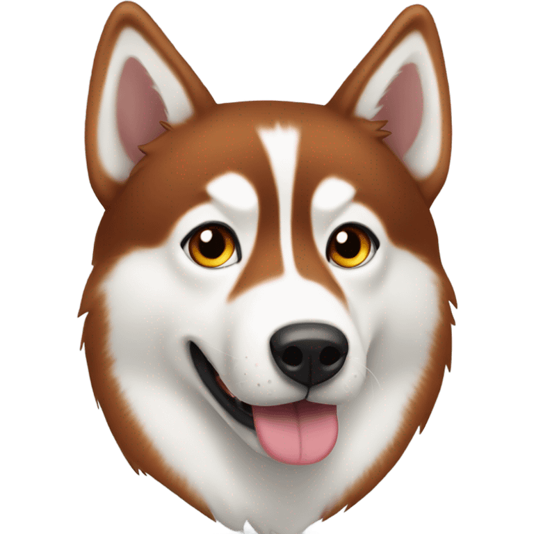 Red husky amber eyes snow nose with tongue out  emoji