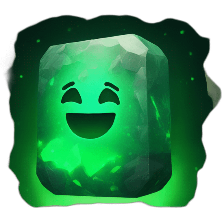 case, inside a green glowing stone emoji