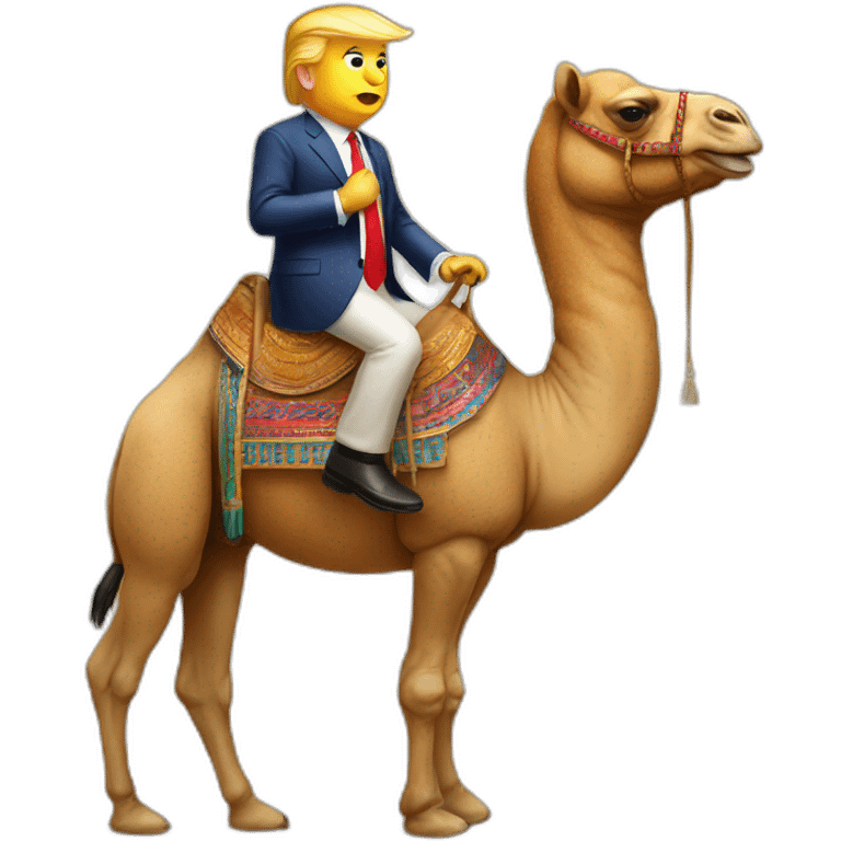 donald trump on a camel emoji