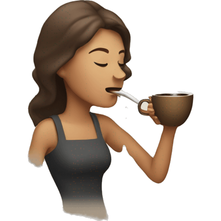 Woman blowing steam from coffee  emoji