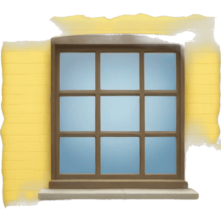 A Window with a yellow post-it in the lower left corner  emoji