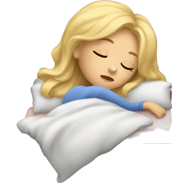 Blonde girl sleeping emoji