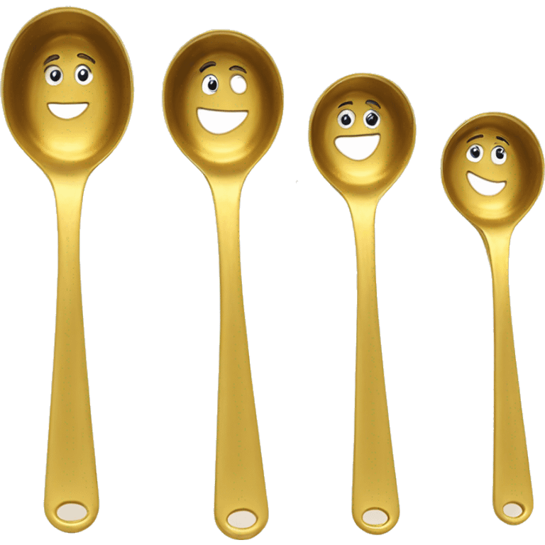 Realistic gold measuring spoon set emoji