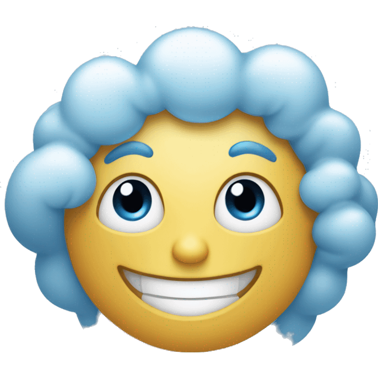 Blue cloud smiling emoji