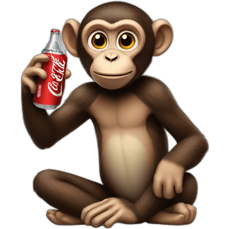 Monkey holding coca cola emoji