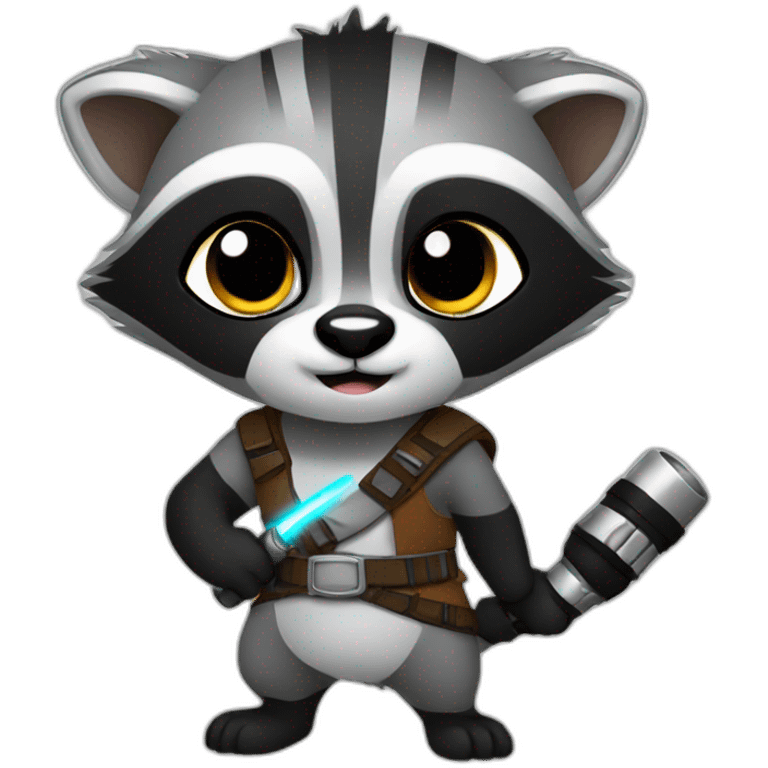 Racoon with light saber emoji