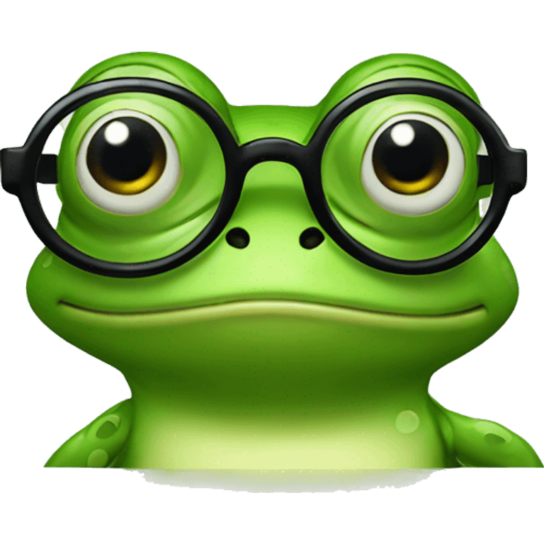 Frog with glasses  emoji