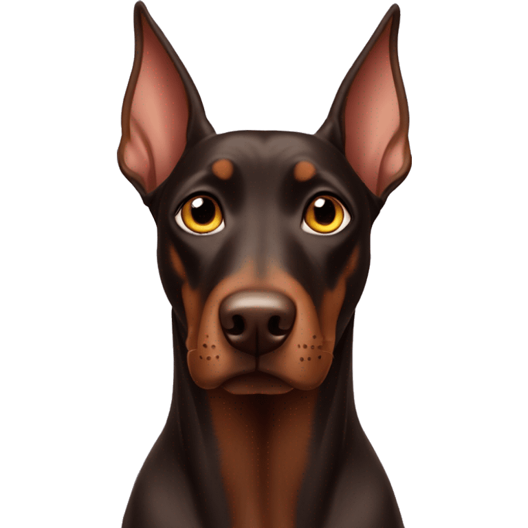 Choco doberman with cat eyes emoji