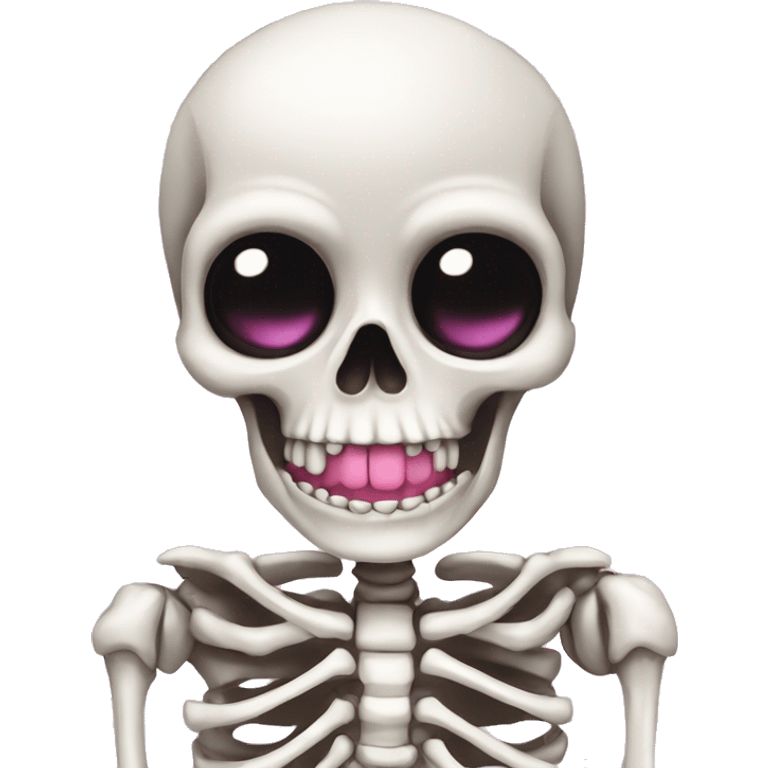 Cute skeleton with pink nails  emoji