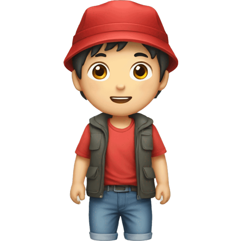 korean boy with red hat emoji