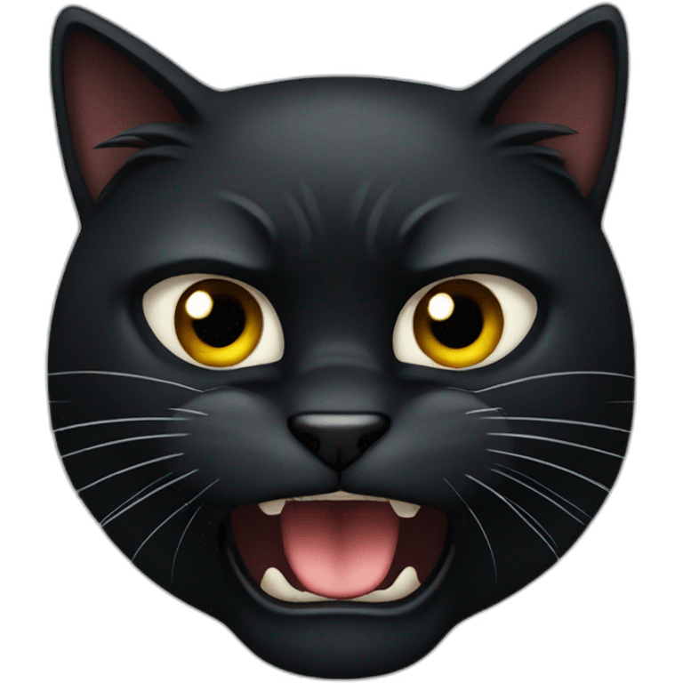 angry black cat emoji