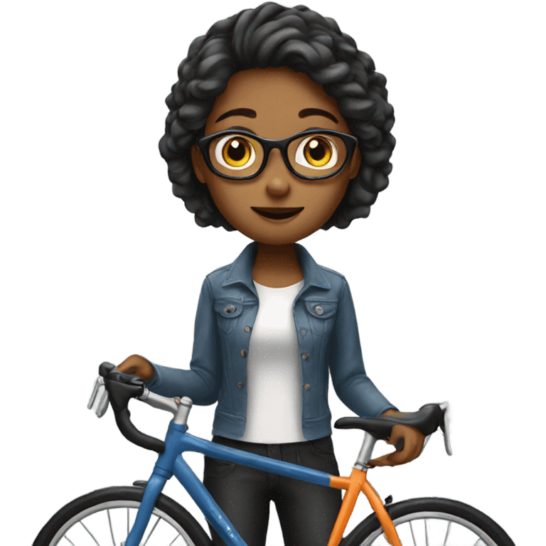 Girl with bike emoji