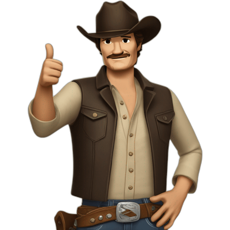 pedro pascal  cowboy thumbs up respect emoji