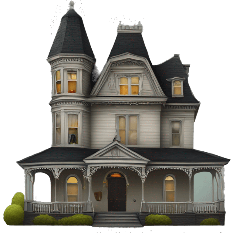 Queen Anne Victorian haunted house  emoji