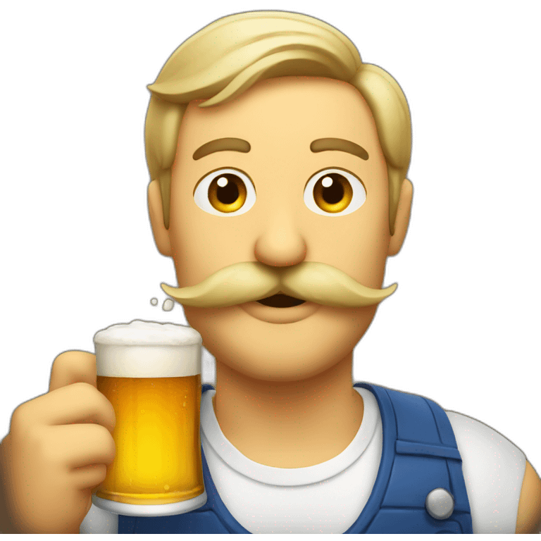 Mustache guy drinking beer  emoji