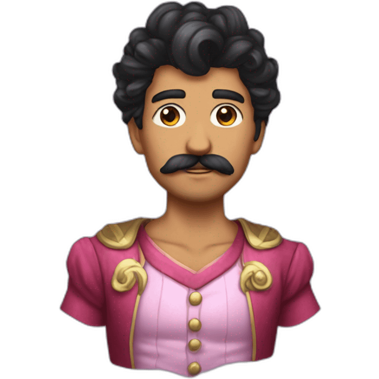 perona con pelo negro y bigote emoji