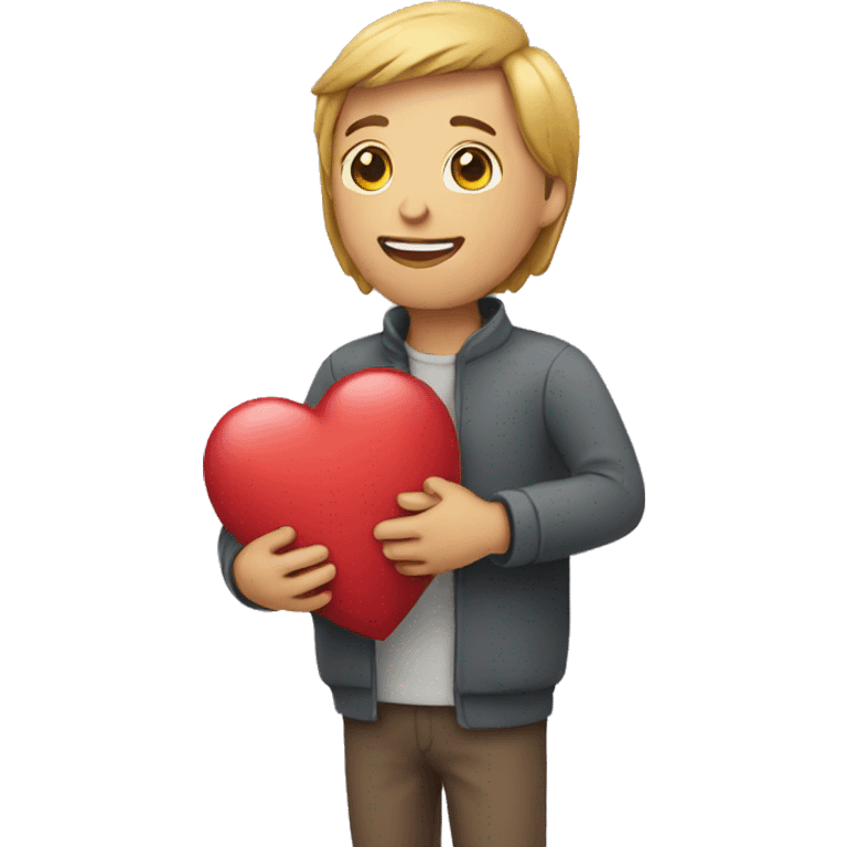 person holding heart emoji