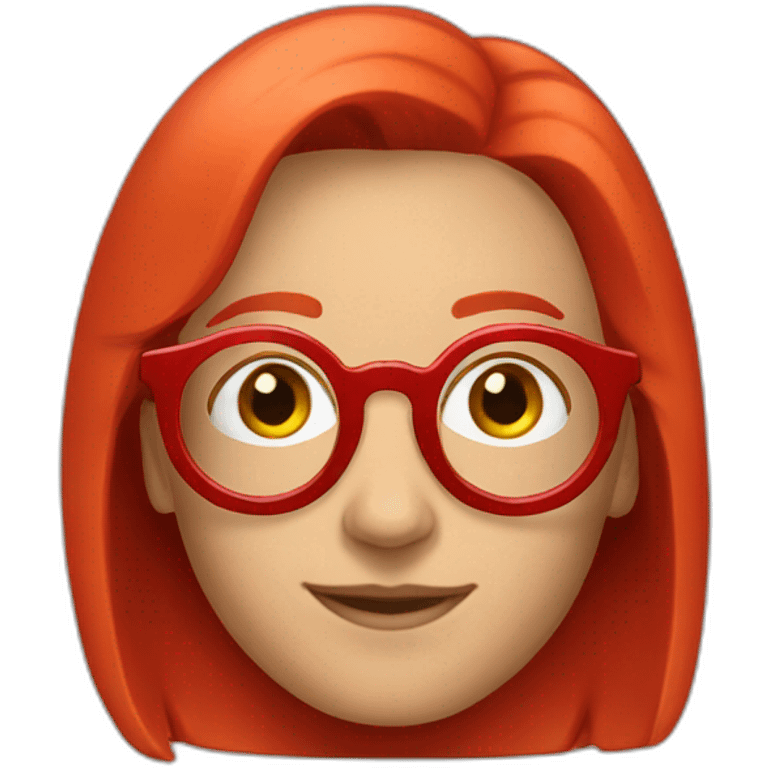 red bob round glasses emoji