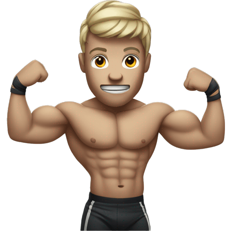 human with zebra head, flexing muscles emoji