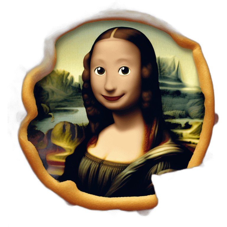 Mona Lisa eats pizza emoji