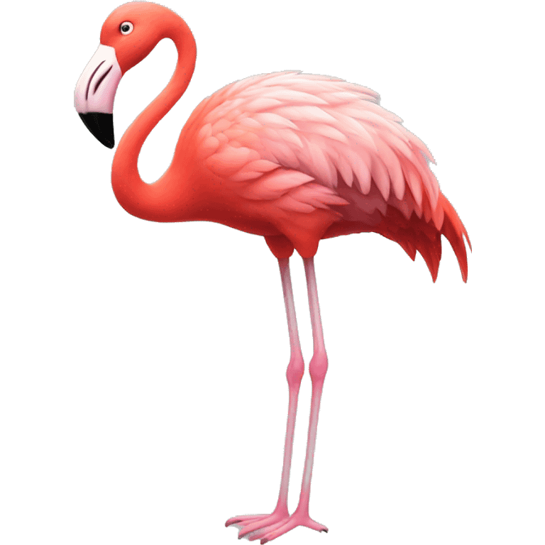 Fluffy Red Flamingo emoji