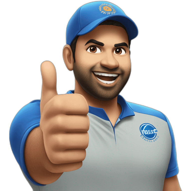 Rohit sharma fired up thumbs up emoji