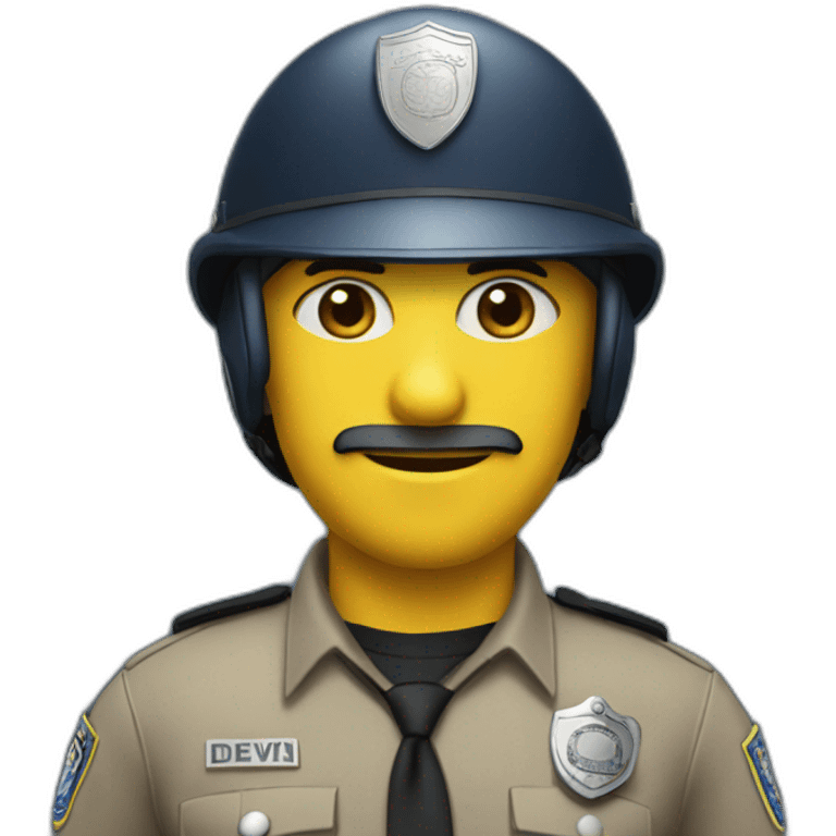 A police officer wearing a custodian helmet emoji