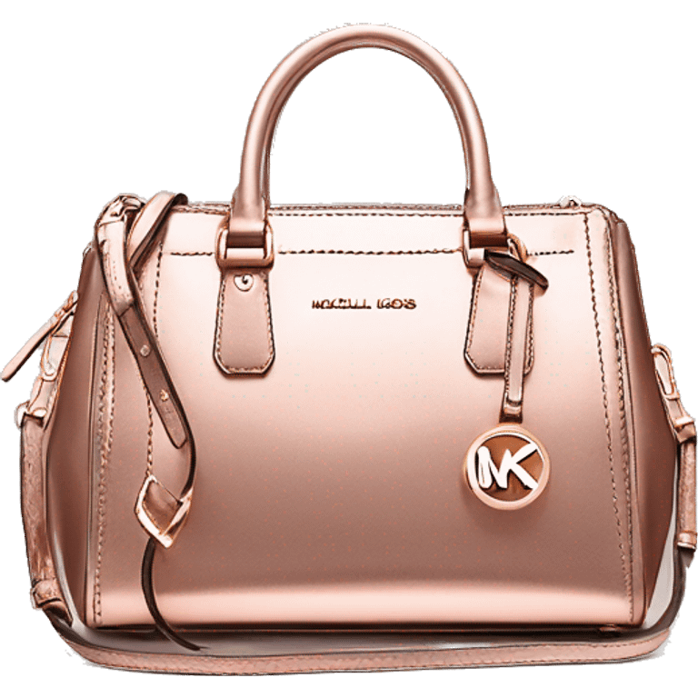 Realistic rose gold designer Michael kors satchel purse. emoji