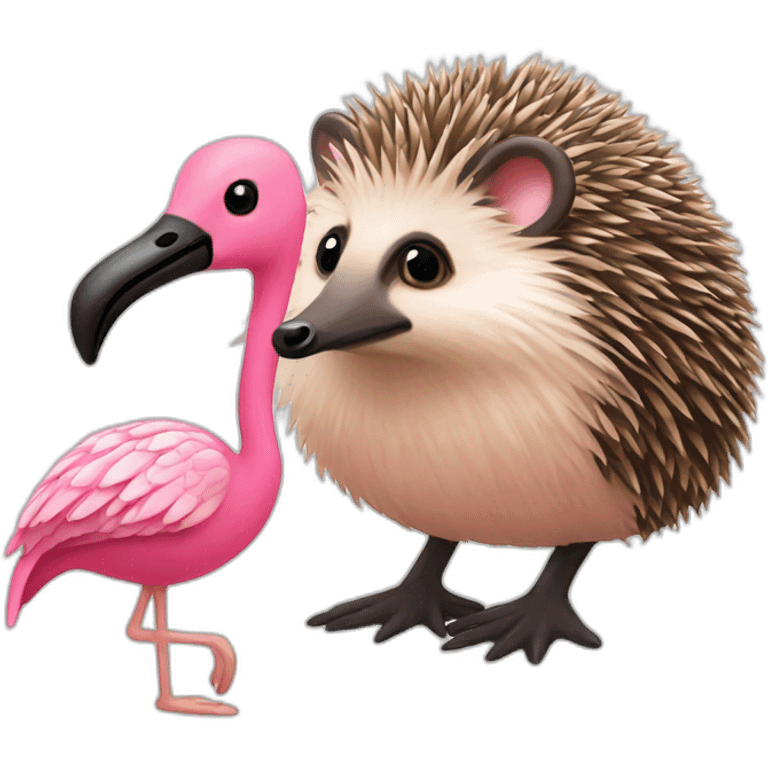 hedgehog and flamingo emoji