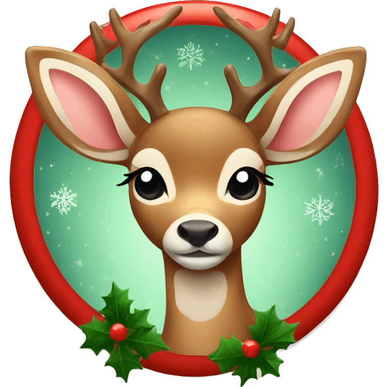 Cute Christmas deer emoji