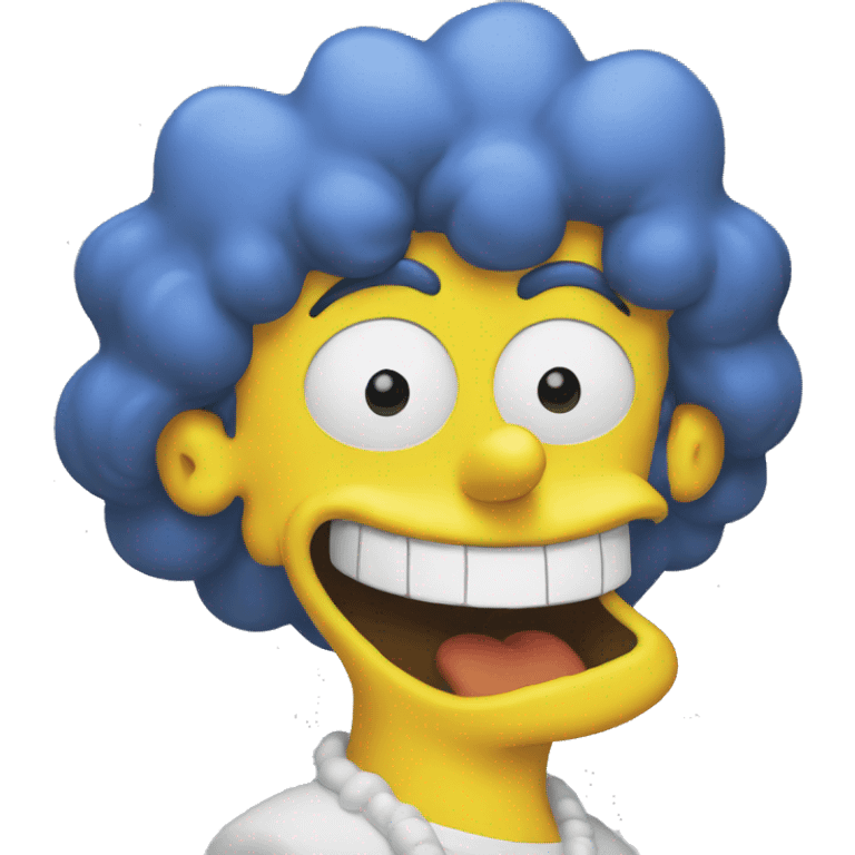 Marge simpsons with eyesdrinking emoji