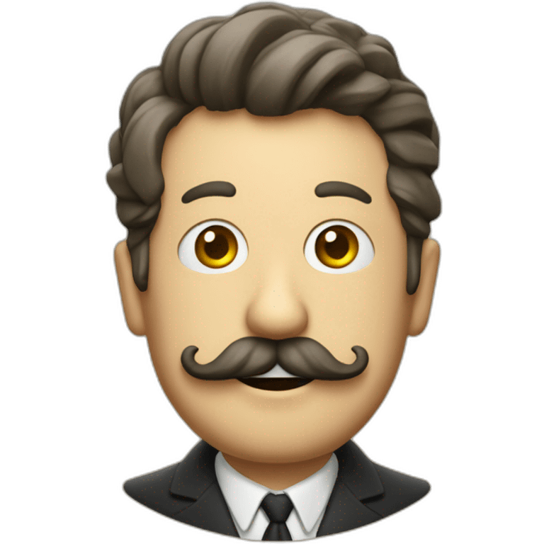 Un monsieur cornichon avec une moustache emoji